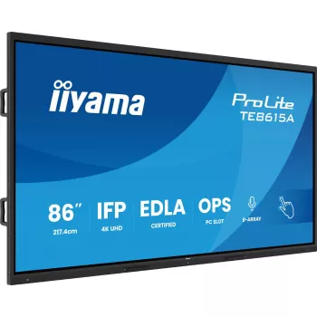 Interaktiivne puutetahvel IIYAMA TE8615A-B2AG 86-tolline 4:3 PCAP puuteekraan haridusele ja koostööle