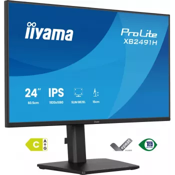 Arvutimonitor IIYAMA ProLite XB2491H-B1 23,8 tolli (60,5 cm) Full HD IPS LCD, 1920×1080, 178° vaatenurk, VESA, kõrgusreguleeritav, must