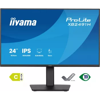 Arvutimonitor IIYAMA ProLite XB2491H-B1 23,8 tolli (60,5 cm) Full HD IPS LCD, 1920×1080, 178° vaatenurk, VESA, kõrgusreguleeritav, must