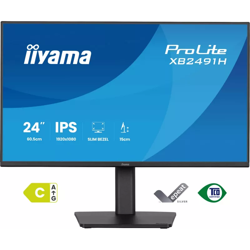 Arvutimonitor IIYAMA ProLite XB2491H-B1 23,8 tolli (60,5 cm) Full HD IPS LCD, 1920×1080, 178° vaatenurk, VESA, kõrgusreguleeritav, must