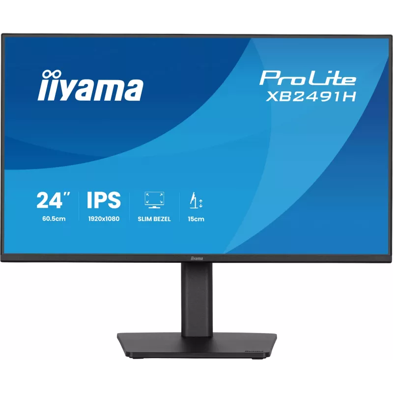 Arvutimonitor IIYAMA ProLite XB2491H-B1 23,8 tolli (60,5 cm) Full HD IPS LCD, 1920×1080, 178° vaatenurk, VESA, kõrgusreguleeritav, must