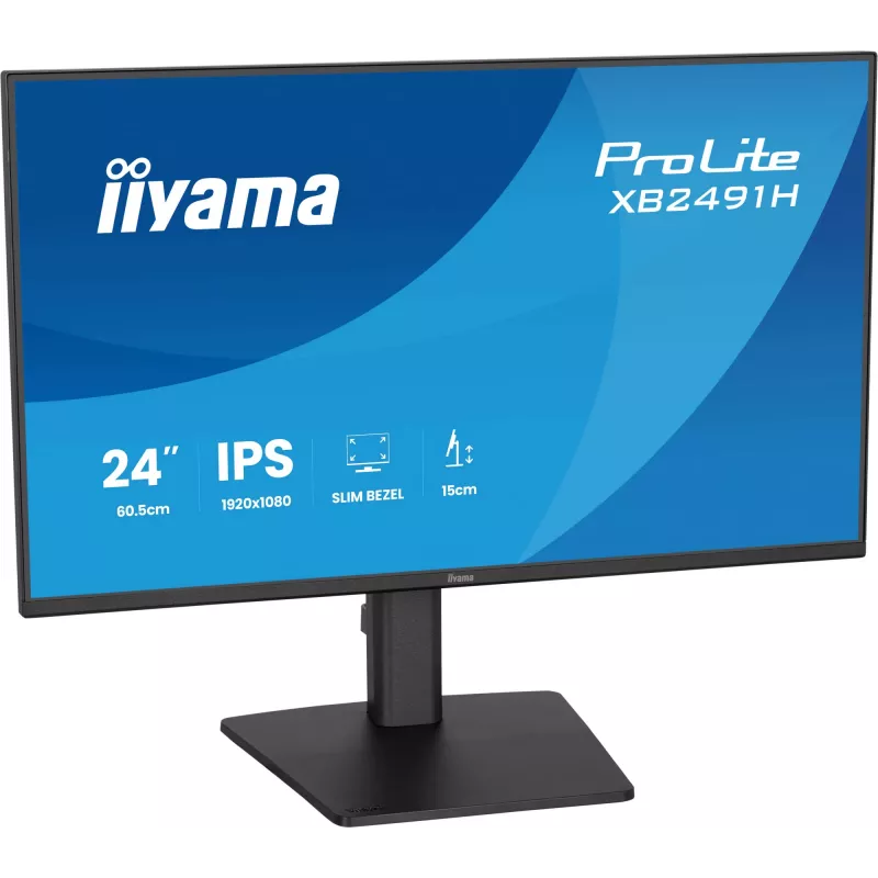 Arvutimonitor IIYAMA ProLite XB2491H-B1 23,8 tolli (60,5 cm) Full HD IPS LCD, 1920×1080, 178° vaatenurk, VESA, kõrgusreguleeritav, must