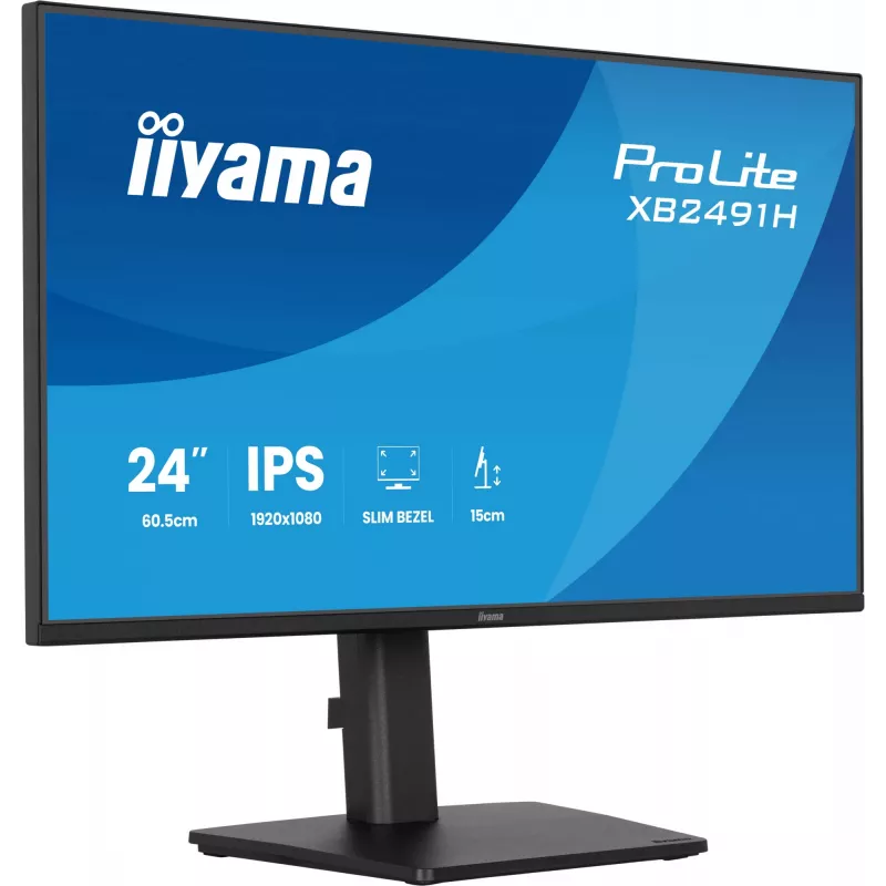 Arvutimonitor IIYAMA ProLite XB2491H-B1 23,8 tolli (60,5 cm) Full HD IPS LCD, 1920×1080, 178° vaatenurk, VESA, kõrgusreguleeritav, must