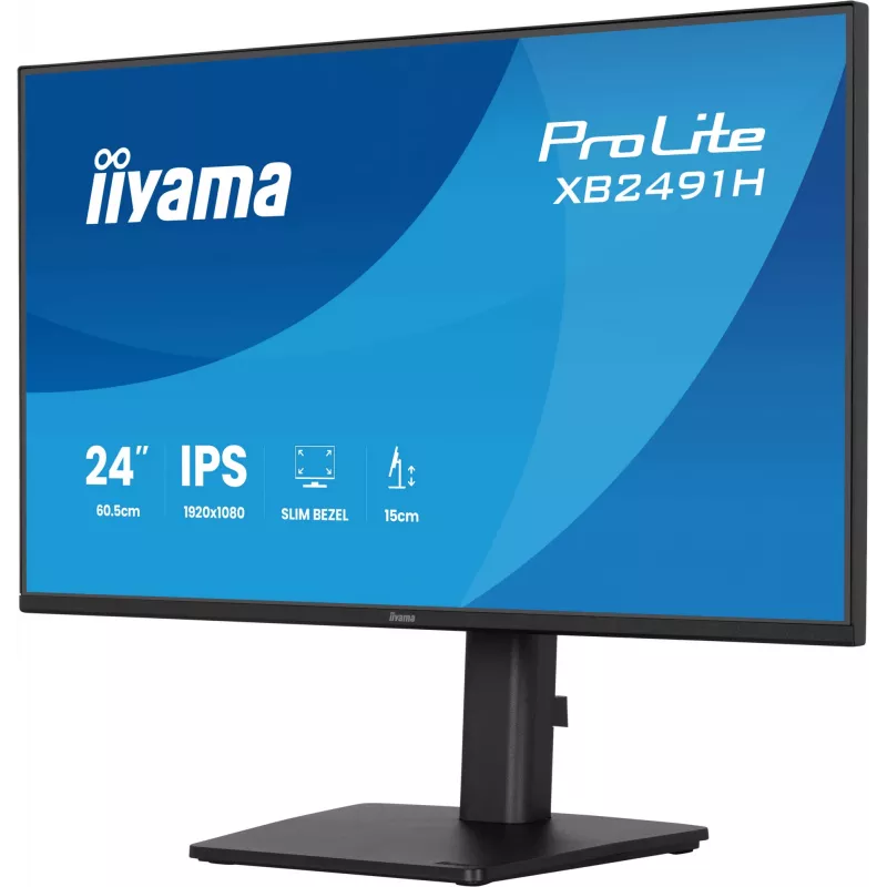Arvutimonitor IIYAMA ProLite XB2491H-B1 23,8 tolli (60,5 cm) Full HD IPS LCD, 1920×1080, 178° vaatenurk, VESA, kõrgusreguleeritav, must