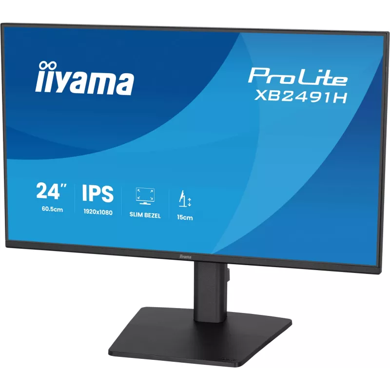 Arvutimonitor IIYAMA ProLite XB2491H-B1 23,8 tolli (60,5 cm) Full HD IPS LCD, 1920×1080, 178° vaatenurk, VESA, kõrgusreguleeritav, must