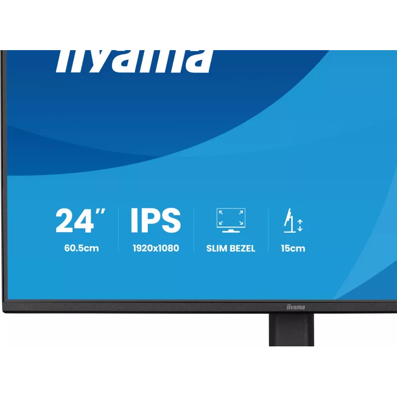 Arvutimonitor IIYAMA ProLite XB2491H-B1 23,8 tolli (60,5 cm) Full HD IPS LCD, 1920×1080, 178° vaatenurk, VESA, kõrgusreguleeritav, must