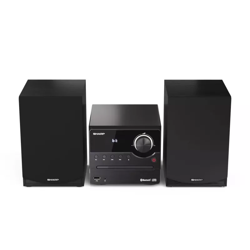 Kodune heli mikrosüsteem Sharp XL-B512(BK) — 45 W, ühe optilise plaadimängija, FM-raadio, MP3, banaanipistikuga kõlariliidesed, must