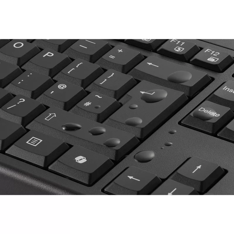 Kensington KM270 EQ taaslaetav lauakomplekt – juhtmevaba, juhtmevaba, RF-juhtmevaba + Bluetooth, membraan, QWERTZ, must, hiir kaasas