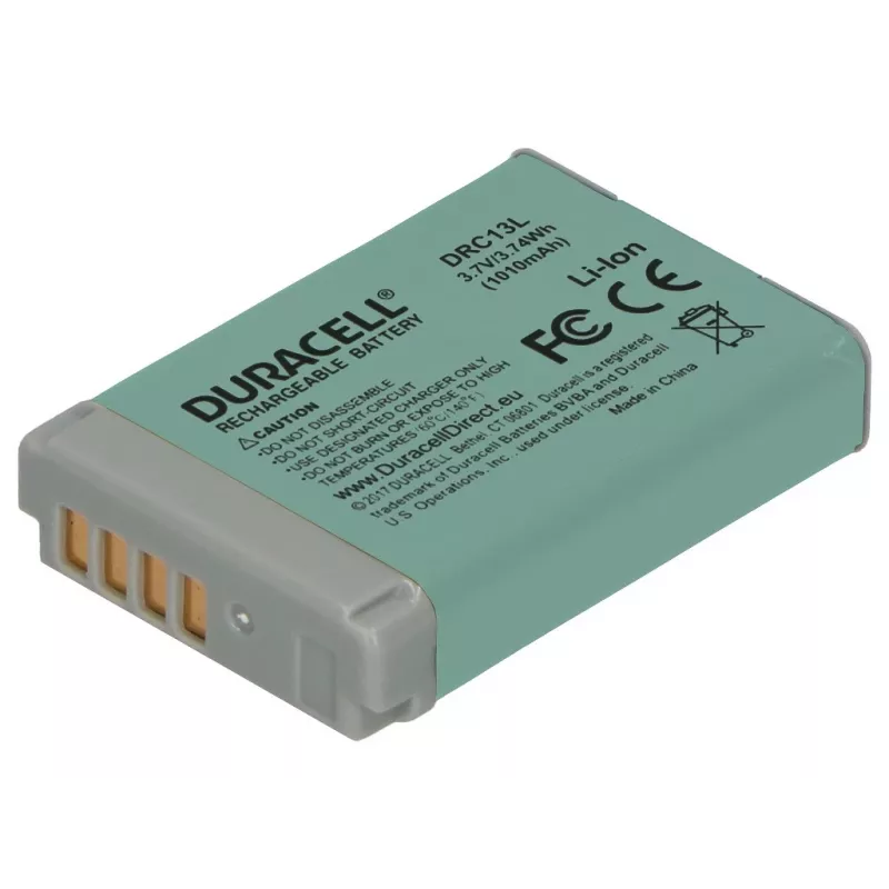 Duracell kaamera aku - asendab Canon NB-13L akut, Canon, 1010 mAh, 3,7 V, liitiumioon (Li-Ion)
