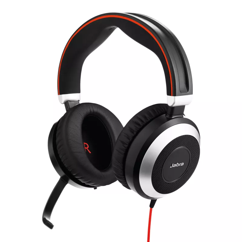 Jabra Evolve 80 MS Stereo, juhtmega, kontor/kõnekeskus, 646 g, peakomplekt, must