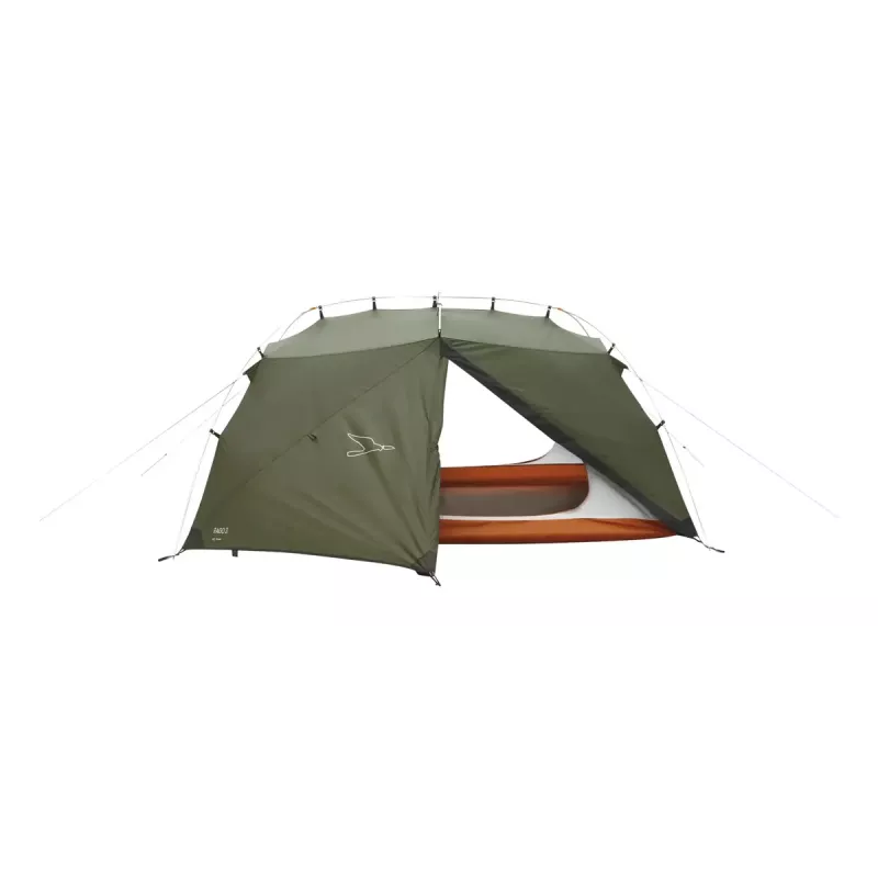 Kuplikujuline/iglu telk easy camp Rago 3 — 3 inimesele, tumeroheline, polüester väliskiht ja põhi, alumiiniumvardad, 220×290 cm, kõrgus 1,1 m