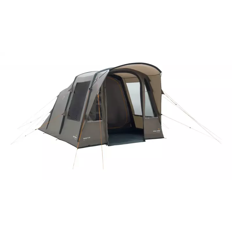 Tunnelitelk Easy Camp Senja 4 Air — 4 inimesele, jäik raam, 3 m veekindel väliskate, 460×260×195 cm, pruun