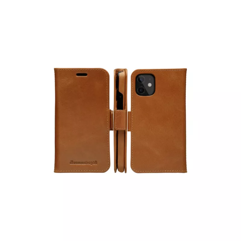 Rahakotist ümbris dbramante1928 Lynge iPhone 12 mini (5,4 tolli) jaoks — Tan, 3 kaarditaskut, lauahoidik