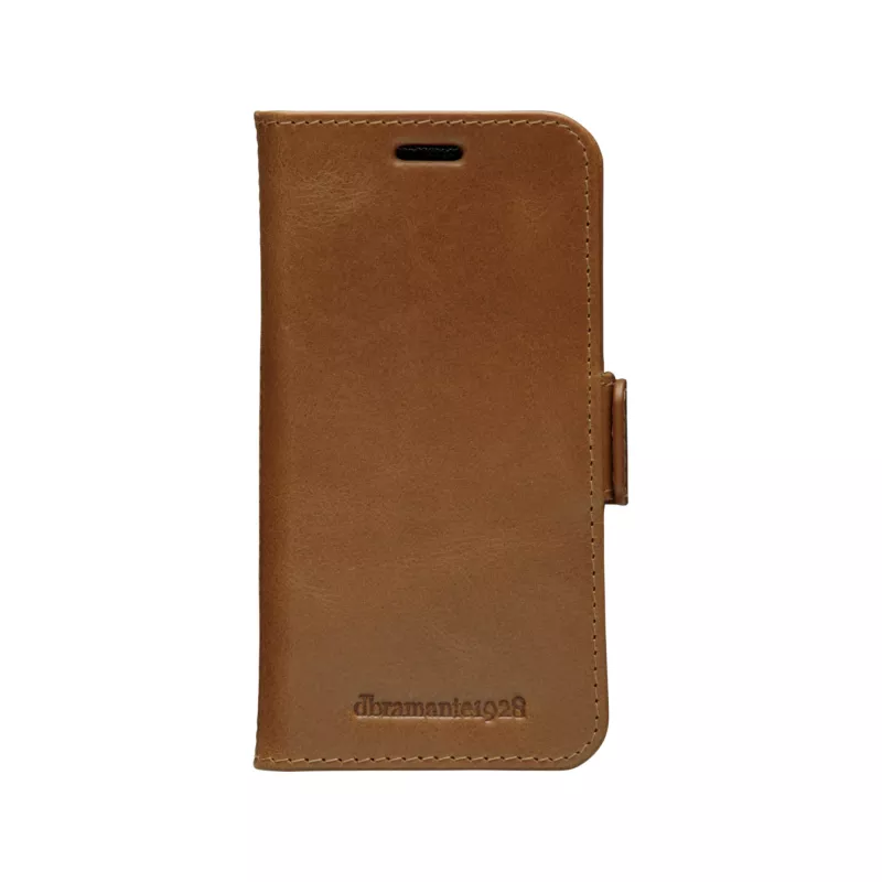 Rahakotist ümbris dbramante1928 Lynge iPhone 12 mini (5,4 tolli) jaoks — Tan, 3 kaarditaskut, lauahoidik