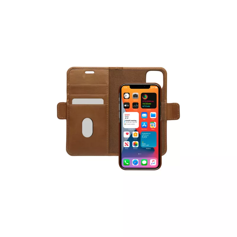 Rahakotist ümbris dbramante1928 Lynge iPhone 12 mini (5,4 tolli) jaoks — Tan, 3 kaarditaskut, lauahoidik
