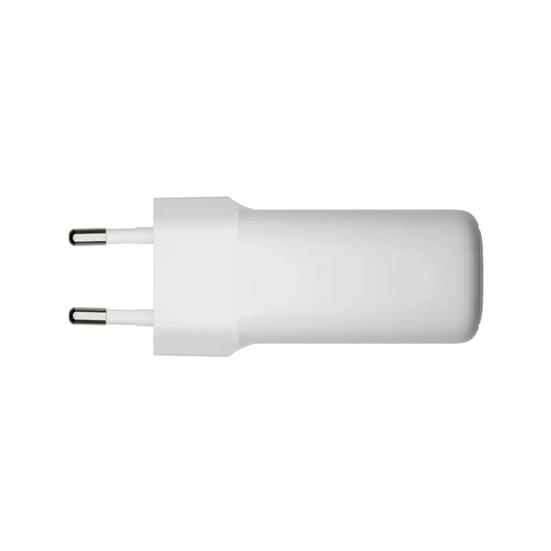 Seinalaadija d bramante re-charge Pro — 2× USB-C 25W, 110–240V, valge