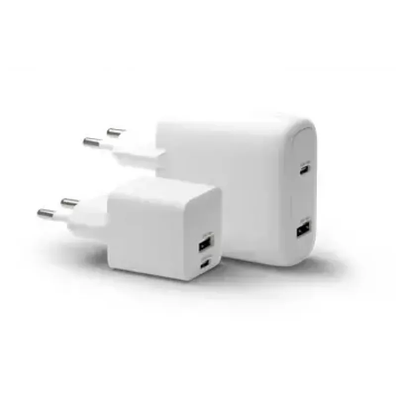 Seinalaadija d bramante re-charge Pro — 2× USB-C 25W, 110–240V, valge