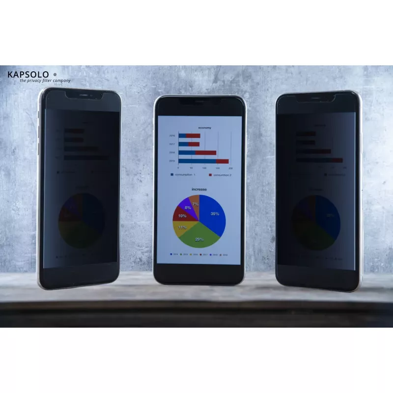 Privaatsusekraani kile Kapsolo iPhone 13 Pro Max jaoks — 2-suunaline kleepuv, 6,7 tolli (17 cm), 3H kõvadus, 63% valguse läbilaskvus