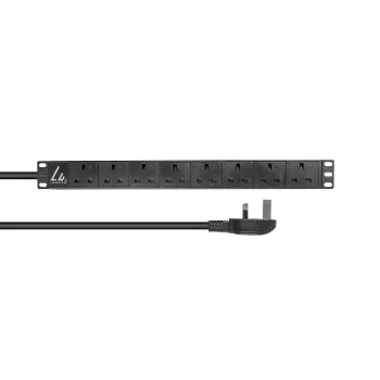 Lanview LVR-3MUK-SPD-UK8 toitejaotusseade (PDU) 8 vahelduvvoolupistikupesa 1,4U must
