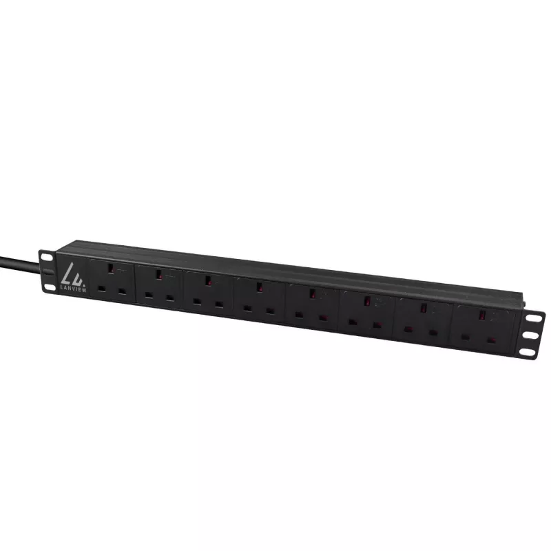 Lanview LVR-3MUK-SPD-UK8 toitejaotusseade (PDU) 8 vahelduvvoolupistikupesa 1,4U must