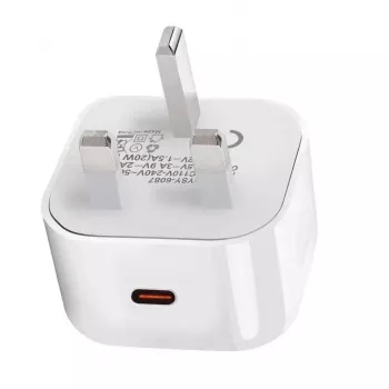 eSTUFF kodulaadija USB-C PD 3A 20W, UK-pistik - Valge
