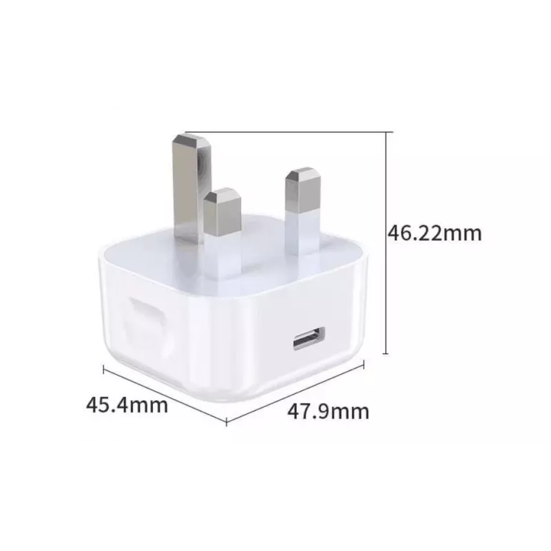 eSTUFF kodulaadija USB-C PD 3A 20W, UK-pistik - Valge