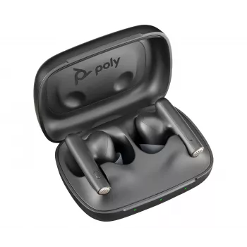 HP Poly Voyager Free 60 UC Carbon Must Earbuds +BT700 USB-C Adapter +Basic Charge Case