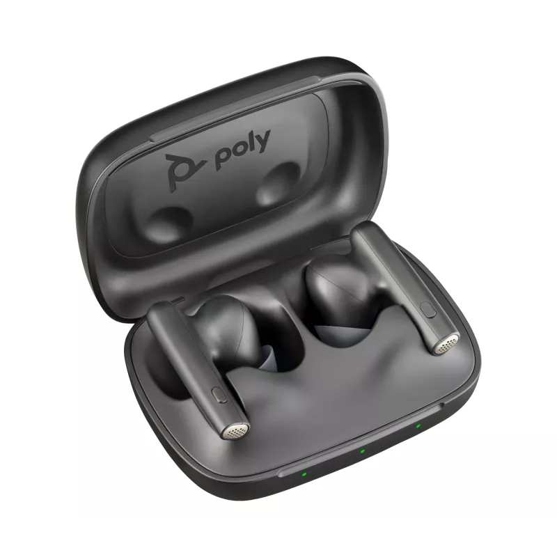 HP Poly Voyager Free 60 UC Carbon Must Earbuds +BT700 USB-C Adapter +Basic Charge Case