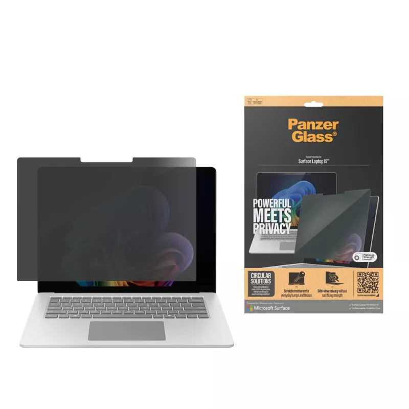 PanzerGlass ® Privaatsusekraani kaitse Microsoft Surface Laptop 7. põlvkond 15'' | Ultra-Wide Fit