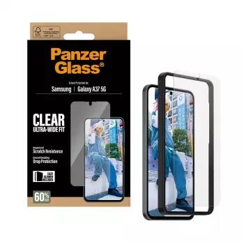 PanzerGlass ekraanikaitse Ultra-Wide Fit Samsung Galaxy A37 5G-le — läbipaistev, kriimustuskindel