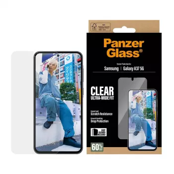 PanzerGlass ekraanikaitse Ultra-Wide Fit Samsung Galaxy A37 5G-le — läbipaistev, kriimustuskindel