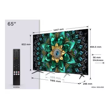 TCL Q6C 65Q6C teler 165.1 cm (65 tolli) 4K Ultra HD nutiteler Wi-Fi metallik