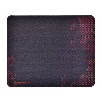 Hiirematt ESPERANZA EGP101R — mänguritele mõeldud polüester, suurus S 250×200×2 mm, libisemiskindel põhi, oranži mustriga pind
