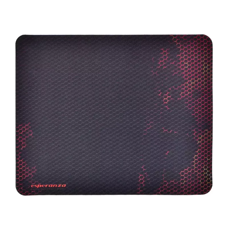 Hiirematt ESPERANZA EGP101R — mänguritele mõeldud polüester, suurus S 250×200×2 mm, libisemiskindel põhi, oranži mustriga pind