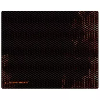 Hiirematt ESPERANZA EGP101R — mänguritele mõeldud polüester, suurus S 250×200×2 mm, libisemiskindel põhi, oranži mustriga pind