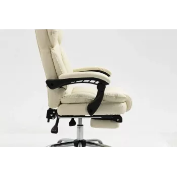 Pöörlev kontoritool ActiveJet YK7416 — ergonoomiline pöördtool, beež kunstnahk, metallraam, polsterdatud seljatugi, jalajälg