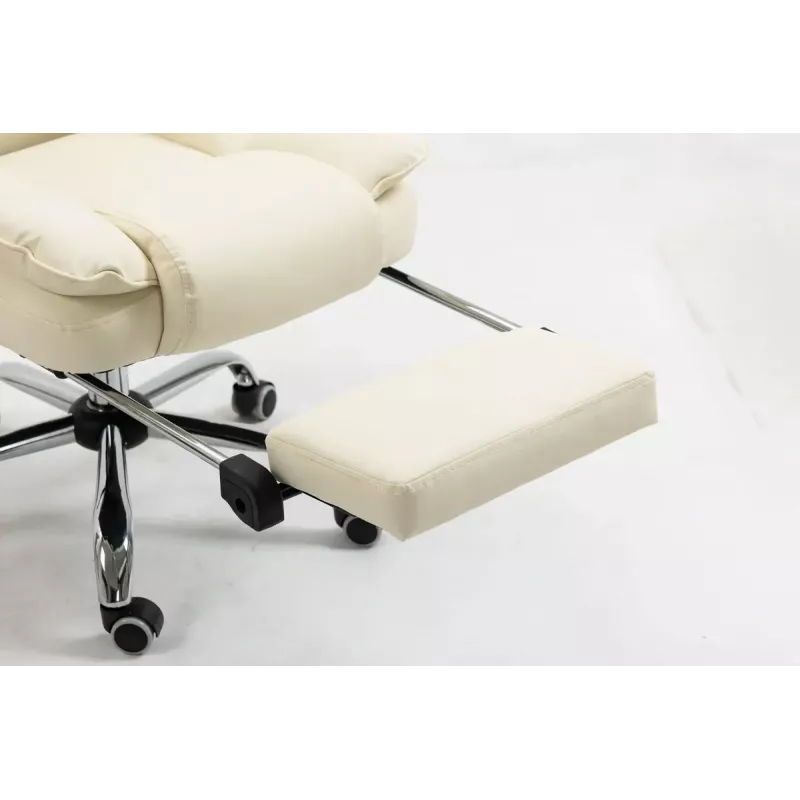 Pöörlev kontoritool ActiveJet YK7416 — ergonoomiline pöördtool, beež kunstnahk, metallraam, polsterdatud seljatugi, jalajälg