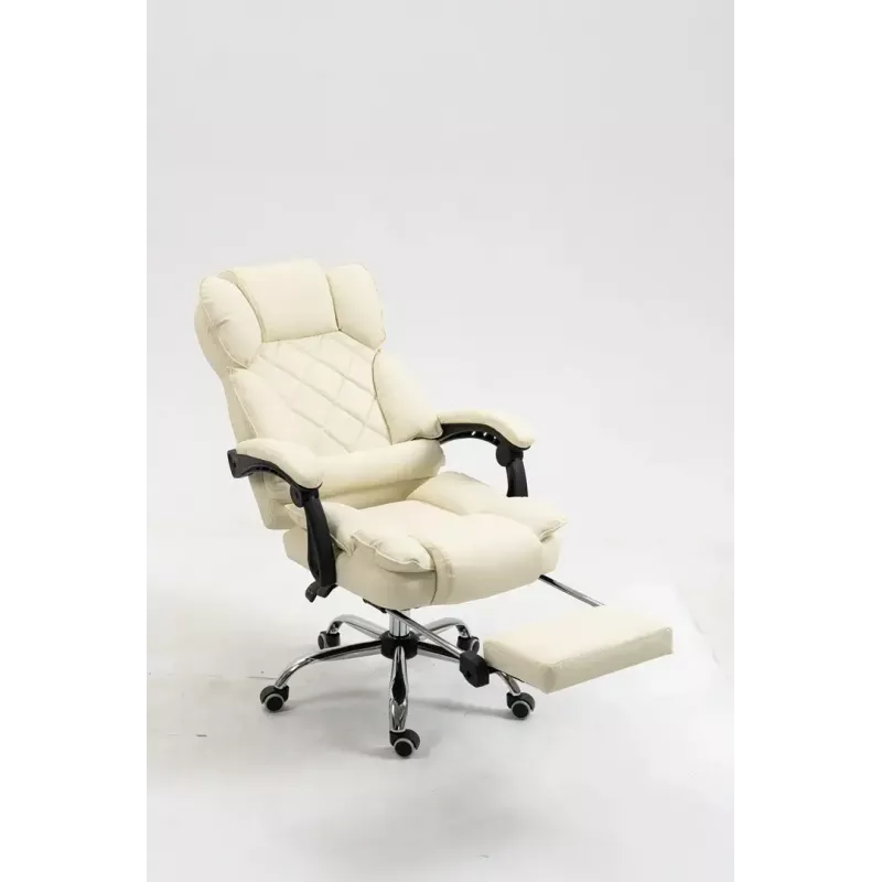 Pöörlev kontoritool ActiveJet YK7416 — ergonoomiline pöördtool, beež kunstnahk, metallraam, polsterdatud seljatugi, jalajälg