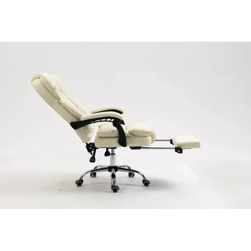 Pöörlev kontoritool ActiveJet YK7416 — ergonoomiline pöördtool, beež kunstnahk, metallraam, polsterdatud seljatugi, jalajälg