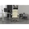 Pöörlev kontoritool ActiveJet YK7416 — ergonoomiline pöördtool, beež kunstnahk, metallraam, polsterdatud seljatugi, jalajälg