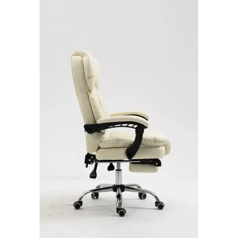 Pöörlev kontoritool ActiveJet YK7416 — ergonoomiline pöördtool, beež kunstnahk, metallraam, polsterdatud seljatugi, jalajälg
