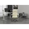 Pöörlev kontoritool ActiveJet YK7416 — ergonoomiline pöördtool, beež kunstnahk, metallraam, polsterdatud seljatugi, jalajälg