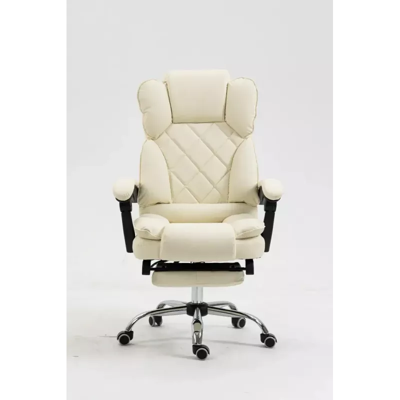 Pöörlev kontoritool ActiveJet YK7416 — ergonoomiline pöördtool, beež kunstnahk, metallraam, polsterdatud seljatugi, jalajälg