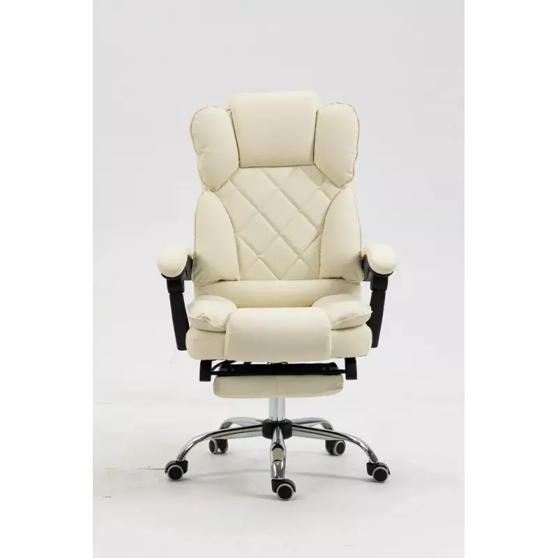 Pöörlev kontoritool ActiveJet YK7416 — ergonoomiline pöördtool, beež kunstnahk, metallraam, polsterdatud seljatugi, jalajälg