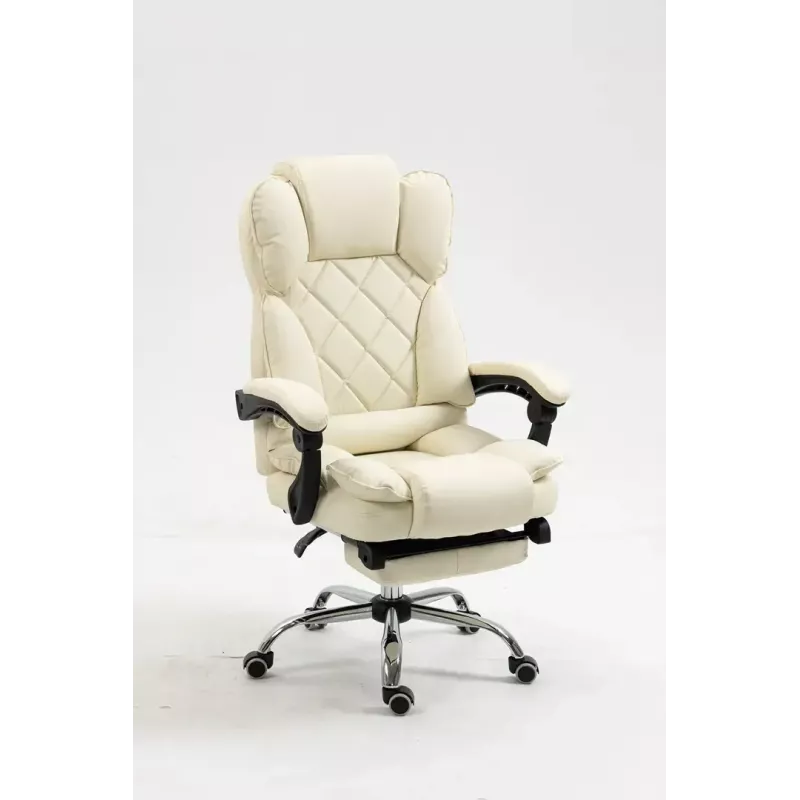 Pöörlev kontoritool ActiveJet YK7416 — ergonoomiline pöördtool, beež kunstnahk, metallraam, polsterdatud seljatugi, jalajälg