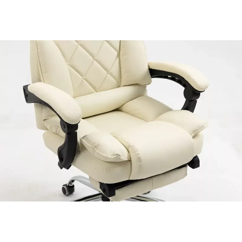 Pöörlev kontoritool ActiveJet YK7416 — ergonoomiline pöördtool, beež kunstnahk, metallraam, polsterdatud seljatugi, jalajälg