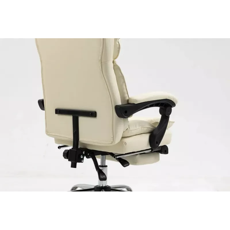 Pöörlev kontoritool ActiveJet YK7416 — ergonoomiline pöördtool, beež kunstnahk, metallraam, polsterdatud seljatugi, jalajälg