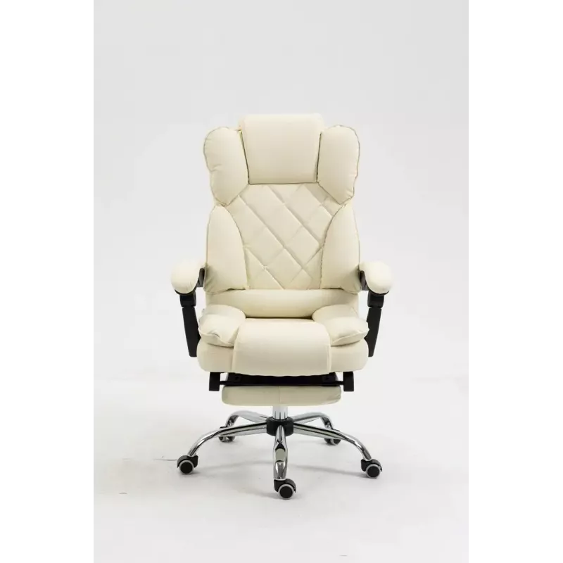 Pöörlev kontoritool ActiveJet YK7416 — ergonoomiline pöördtool, beež kunstnahk, metallraam, polsterdatud seljatugi, jalajälg