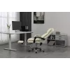 Pöörlev kontoritool ActiveJet YK7416 — ergonoomiline pöördtool, beež kunstnahk, metallraam, polsterdatud seljatugi, jalajälg