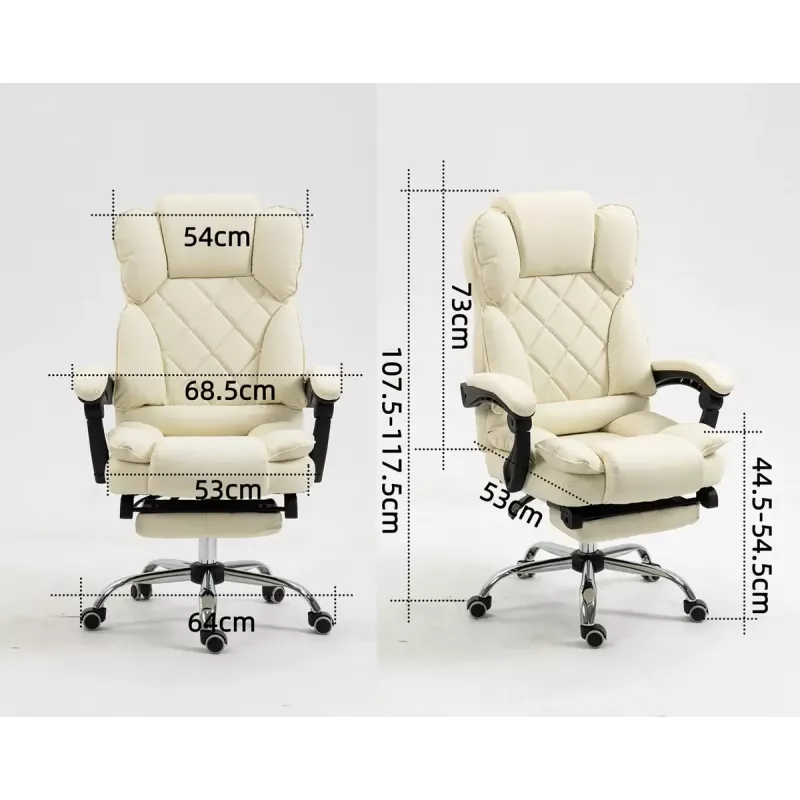 Pöörlev kontoritool ActiveJet YK7416 — ergonoomiline pöördtool, beež kunstnahk, metallraam, polsterdatud seljatugi, jalajälg
